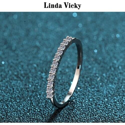 LINDA VICKY Moissanite VVS1 925 Silver Ring Women Jewelry Precious Valentines Day Gift Pass Diamond Test Senior Jewelry Rings