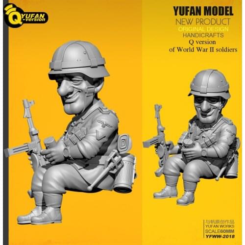 YUFan Model and sail original 1/32 (60mm) Q version of World War II resin soldiers YFWW-2018 pre-sale KNL Hobby