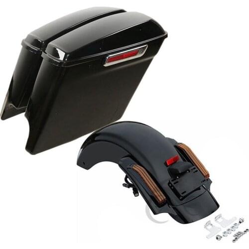 Motorcycle 5" Stretched Extended Saddlebags Rear Fender For Harley Touring Electra Street Glide Road King FLT FLHT 14-20