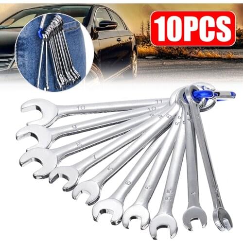 10pcs 4-11mm Ratchet Spanner Combination Wrench Set Of Keys Ratchet Skate Tool Ring Wrench Ratchet Set Flexible Hand Tools