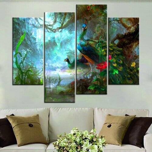 Zebra Office Wall Art Canvas Print Deer Lion Peacock Animal Artwork for Living Room Wall Decor Posters and Prints Dropship