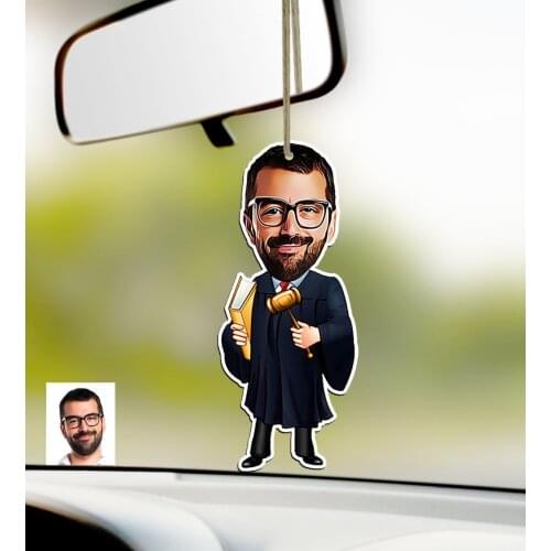 Personalized Mr Prevail Caricature Of Wood Car Rearview Mirror ornament