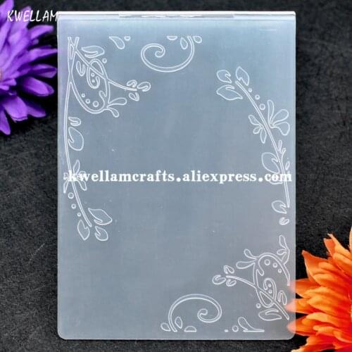 Leaves Corner Plastic Embossing Folder For Scrapbook DIY Album Card Tool Plastic Template 10.6x14.5cm KW7080101