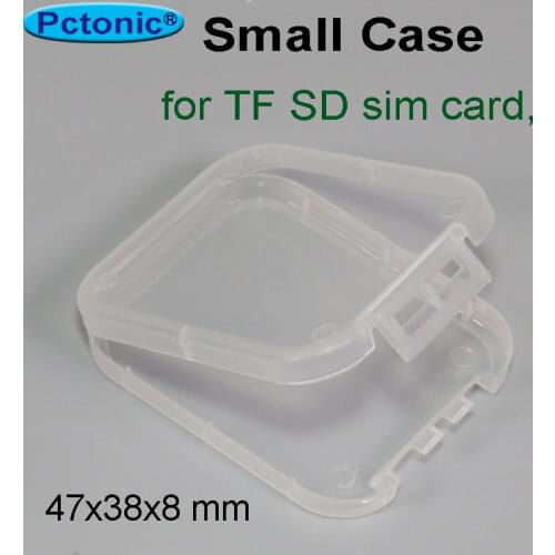 PCTONIC Micro SD Case mall transparent tf card case bag for memory card CF SD card sim card adapter box wallet for small kits