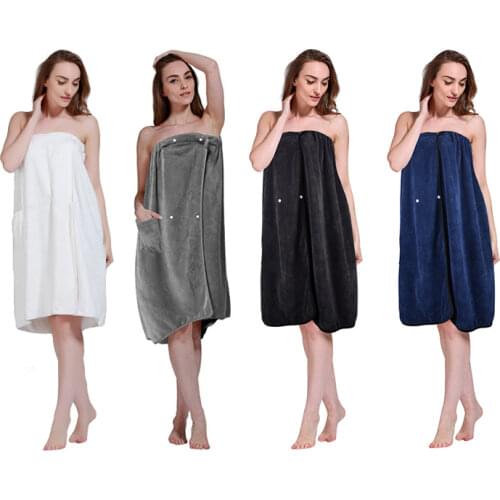 SINLAND Microfiber Womens Spa Wrap Towel Bath Towel with Adjustable Closure Soft Long Size Spa Bath Shower Wrap for Women Robe