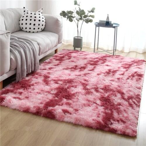 Nordic tie-dye carpet living room coffee table bedroom bedside mat thickness 4 cm floor rug washable easy to care carpet
