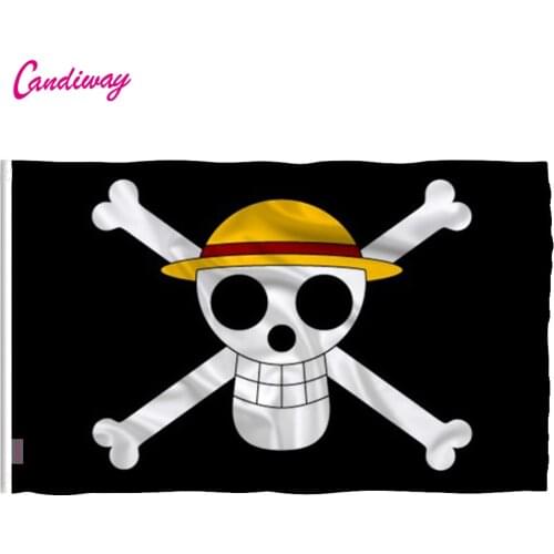 90*60CM One Piece straw hat pirates trumpet banner of custom props COSPLAY animation around wholesale pirates flag NN127