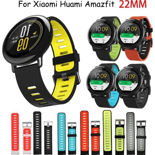 Sports Silicone Wrist Strap Bands For Xiaomi Huami Amazfit Bip BIT PACE Lite Youth Smart Watch Replacement Band 22MM Universal