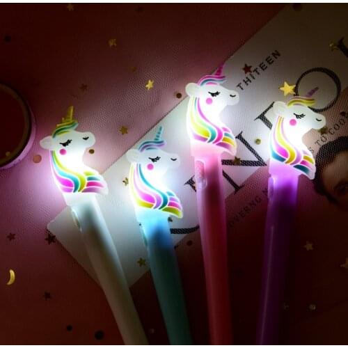 1PC Cute Bear Unicorn Pens Kawaii Neutral Pens Light Gel Pens For Kids Girls Gift School Office Supplies Novelty Stationery