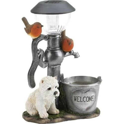 Solar Garden Statue Ornament Animal Light dog Climbing Lawn Lamp Decoration Solar Animal Resin Decoration Housewarming Gift New