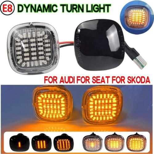 LED Dynamic Blinker Side Marker Turn Signal Light Repeater Indicator For Skoda Fabia Octavia Mk1 Mk2 Roomster Rapid NH3 Seat