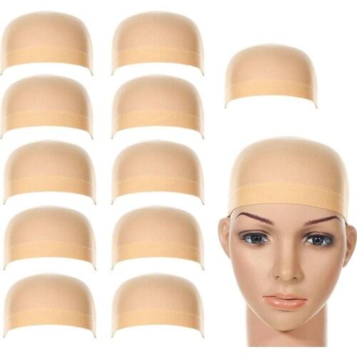 2/12Pcs Women Men Universal High Stretchy Wig Liner Cap Hat Hairpiece Accessory