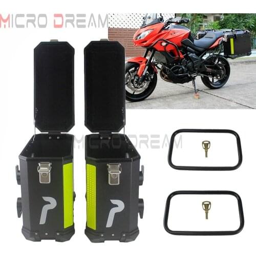 Universal 36L Motorcycle Side Cases Kit Luggage Cargo Bags Saddlebags Large Side Boxes For Kawasaki BMW R1200GS F800GS 2009-2014