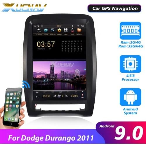 Vertical HD Screen Carplay For Dodge Durango 2011 Car Radio Player Autoradio Tesla Style GPS Multimedia Navigation Head Unit