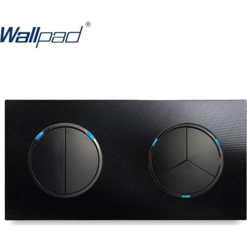 Wallpad 5 Gang 2 Way Switch Wall Light Switch With LED Indicator Aluminum Metal Panel