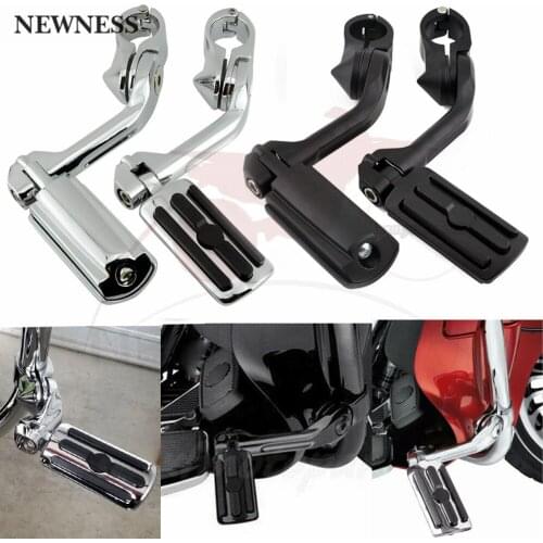 Motorcycle 32 mm 1.25" Highway Bar Clamp Mount Angled Engine Guards Footpeg Pedal For Harley Touring Dyna Sofatil Sportster