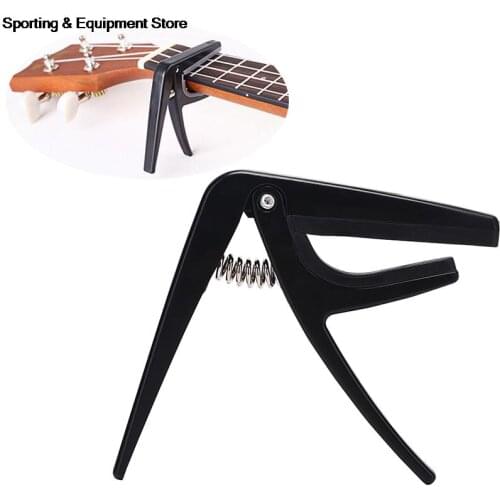 1PCS Black Color Ukulele Capo Single-handed Quick Change Ukelele Capo Plastic Steel Guitar Parts & Accessories