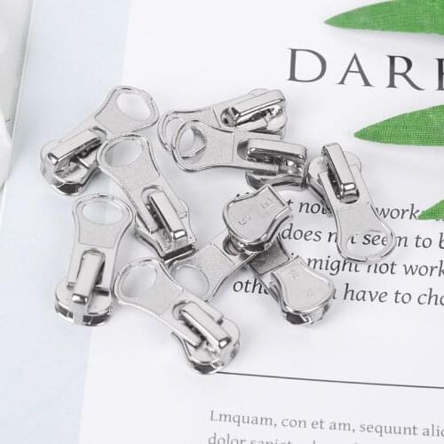 10Pcs/Set 11mm Universal Metal Glitter Steel Color DIY Fix Zipper Puller Repair Kit Replacement Slider Sewing Tailor Tools 28GD