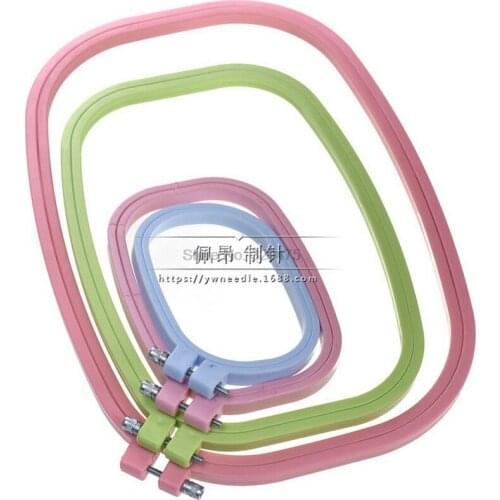 100pcs Square Circle Hand Sewing Accessories 1Pc Ribbon Needlework Cross-stitch Kit Random Color Adjustable Embroidered Tool