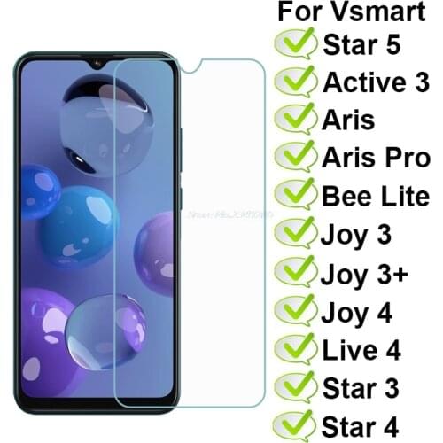 2-1PC Screen Protector For Vsmart Active 3 Star 3 4 Live 4 Aris Pro Bee Lite Joy 3+ 4 Tempered Glass on Vsmart Star 5 Pelicula