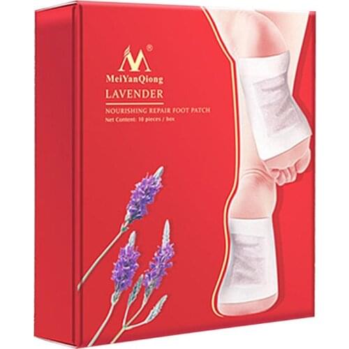 20Pcs/Lot Lavender Detox Foot Patches Pads Nourishing Repair Improve Sleep Bamboo Vinegar With Adhesive Plaster Toxins Cleansing