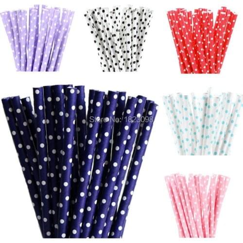 25pcs/lot Mini Dot Paper Straws For Kids Birthday Wedding Decoration Party Straws Event Supply Creative Paper Drinking Straws