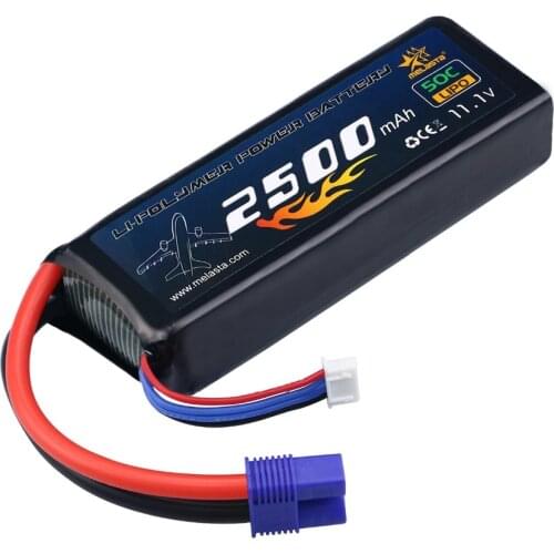 2500mAh 3S 11.1V 50C LiPo RACING CAR BATTERY 14AWG with EC3 Plug Battery for RC car