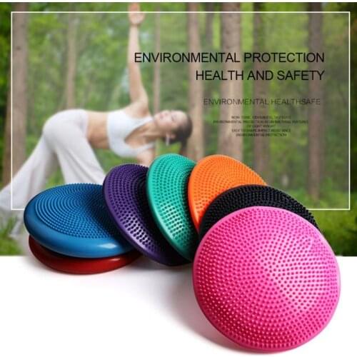 33cm Unisex Balance Yoga Massage Cushion Mat Inflatable Yoga Wobble Stability Balance Disc Massage Cushion Mat Yoga Fitness Ball