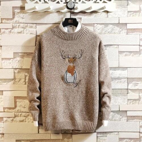 5XL 4XL Mens Knitted Sweater Men 2020 Autumn Winter Casual Christmas Tree Deer Pullover Vintage Black Slim Fit Sweaters Male