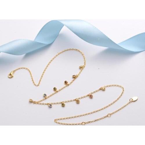 925 Sterling Silver Fashion Jewelry Cubic Zirconia Delicate Wedding Bridal Choker Necklaces for Women Girls 6pcs Lot Wholesale