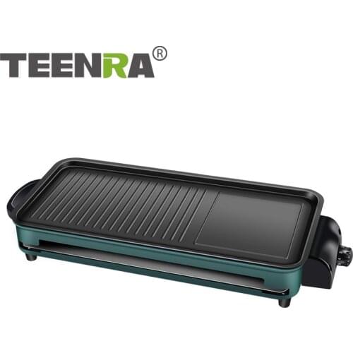 TEENRA Aluminum Electric Grills Indoor Korean Bbq Grill Smokeless Non-stick Less smoke Home Electric Barbeque Kitchen Tools