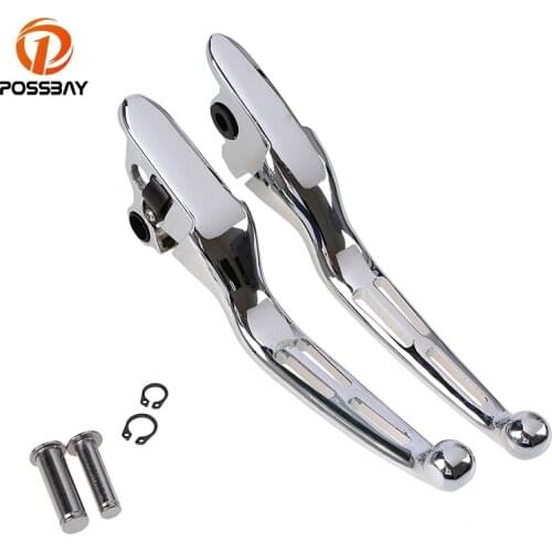 POSSBAY Aluminum Motorcycle Brake Clutch Levers for Harley 2008 - 2013 Touring Pit Bike Brake Clutch Lever Motorbike Cafe Racer