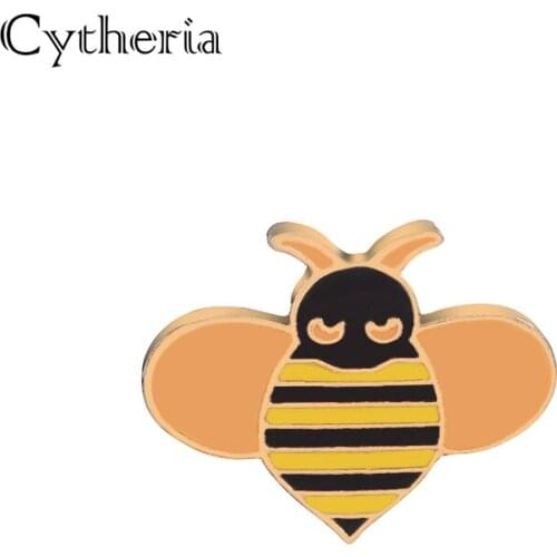 Angry bee pin in brooch stripe bee pins Badges Gather nectar animal Brooches Sweater style honey Lapel pins for backpack button