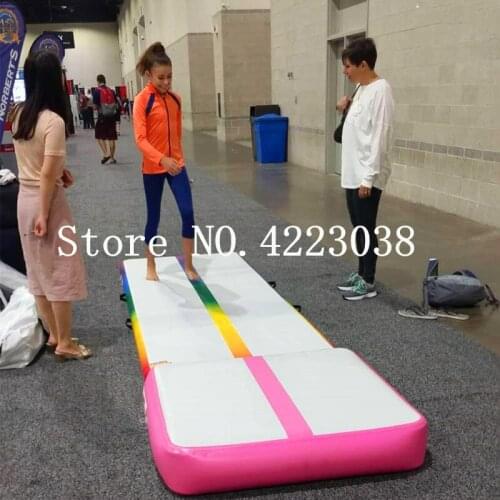 Free Shipping 3*1*0.2m Rainbow Air Track, Tumbling Mat, Inflatable Gymnastics Airtrack Mat, Air Floor Mat with Electric Air Pump