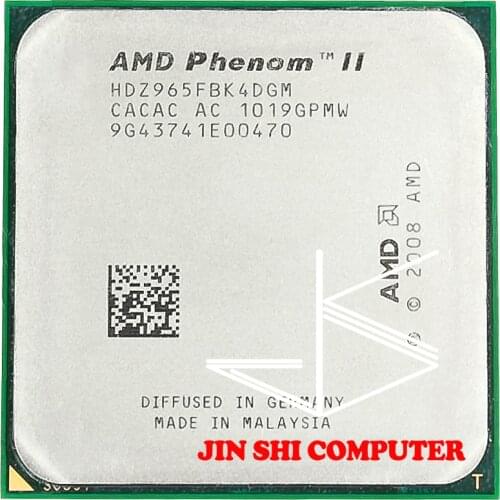 Free Shipping AMD Phenom II X4 965 3.4 GHz Quad-Core CPU Processor HDZ965FBK4DGM Socket AM3