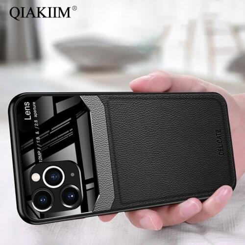 Luxury PU Leather Case For iPhone 11 Pro Max XR XS X 8 7 6 6S Plus SE Magnetic Cases Shockproof Mirror Protect Camera Lens Cover