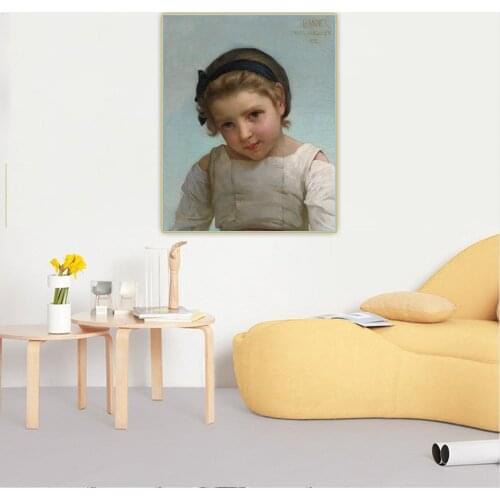 Citon Emile Munier《Little Girl》Canvas Oil Painting Artwork Poster Picture Background Decor Home Childrens room Decoration