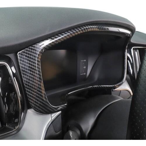 Carbon Fiber Color Car Center Console Dashboard Frame Decoration Sticker Trim For Volvo XC60 2018 Interior Accessories