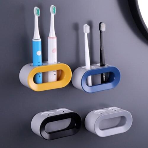 ABS Toothbrush Holder Sanitary Wall-mounted Perforation-free Multifunctional Bracket Storage Box Hanger Stop Bathroom Good