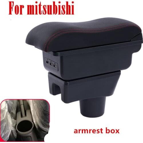 For mitsubishi space star armrest box USB Charging heighten Double layer accessories