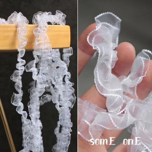 Double layer wave Lace Trim Pleats DIY Patchwork Cuffs Neckline Wedding dress decor Apparel sewing Designer Accessories