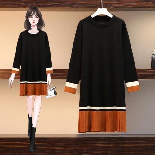 EHQAXIN Plus Size Womens Autumn Winter New Sweater Dresses Cover Meat Fashion Knitted Elasticity Dress Casual Shirt M-4XL