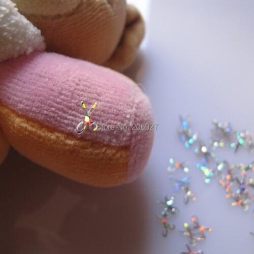 GD1-1 20g/bag Cute Laser Silver Scissor Nail Art Shinny Glitter Cute Decoration Nail Art Decoration