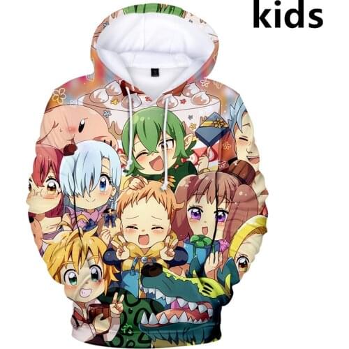 3 to 14 years kids hoodies The Seven Deadly Sins 3d print hoodie boy/girls sweatshirt Nanatsu No Taizai pullover children tops