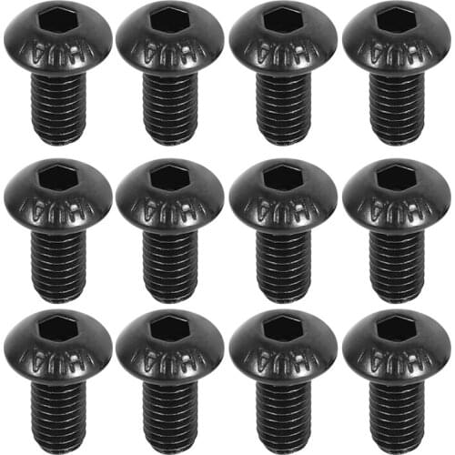 Button M5 x 10mm Hex Head Screw Cap Black 50