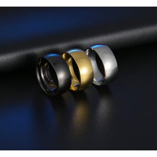 2021 New Fashion 8mm Stainless Steel Curved Light Board Men And Women Couple Wedding Ring Jewelry Gift