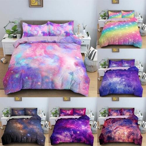 3D Digital Duvet Cover Galaxy Sky Printed Bedding Set Beating Comforter Cover Kids Adult Bedding Set for Winter US/EU/AU Size