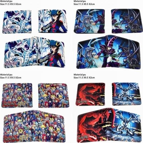 Pu Wallet Anime Duel Monsters Zipper Bifold Law Short Boys Girls Coin Pocket Leather Photo Card Holder Layers Purse Gift