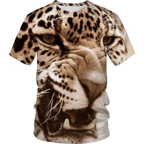 2021 Summer Trend New Breathable 3D Printed T-shirt Lion Tiger Series Harajuku Handsome T-shirt Fashion Hot Oversized Top Mens