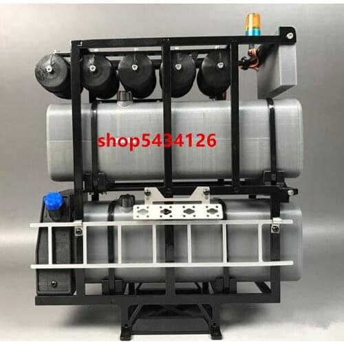 Metal Equipment Rack With Warning Light Set For 1/14 Rc Tractor Trailer Tamiya Scania R620 R730 56323 Actros Truck Upgrade Parts